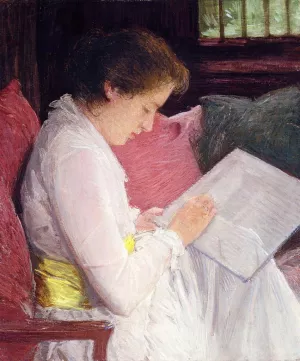 The Lace Maker painting by Julian Alden Weir
