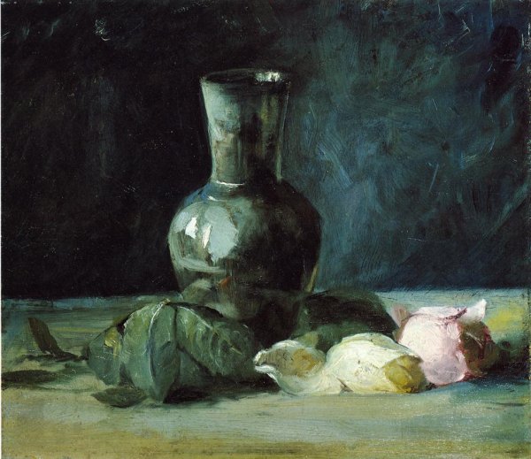 Main Product Photo of Vase and Roses Painting by Julian Alden Weir