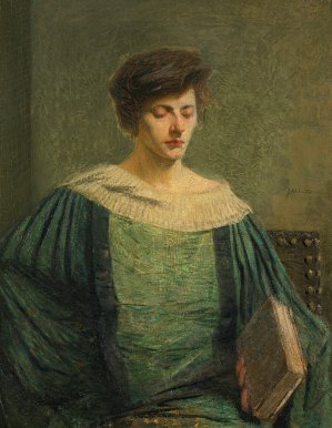 Woman Reading by Julian Alden Weir Oil Painting