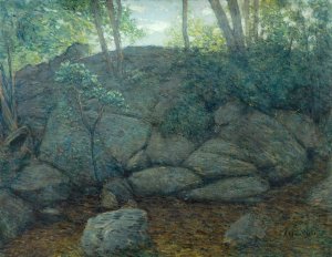 Woodland Rocks Oil painting by Julian Alden Weir