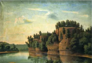 Starved Rock in La Salle County by Julian Edwards Bryant - Oil Painting Reproduction