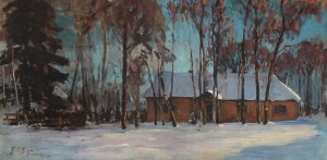 Cottage in Nesvizh by Julian Falat Oil Painting