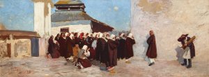 In Front of an Orthodox Church by Julian Falat Oil Painting