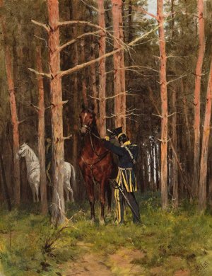 In the forest by Julian Falat Oil Painting