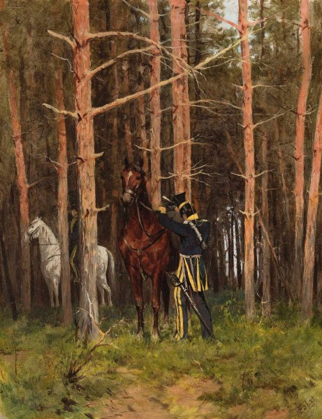 In the forest  by Julian Falat - Hand-Painted Oil Painting Reproduction
