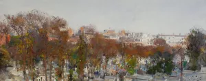 Montmartre Cemetery in Paris by Julian Falat Oil Painting
