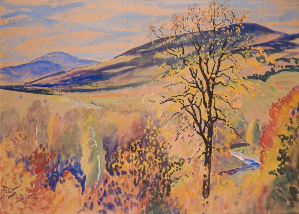 Pejzaz jesienny z Bystrej  by Julian Falat - Hand-Painted Oil Painting Reproduction