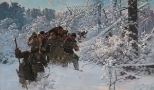 Return from the bear hunt by Julian Falat Oil Painting