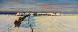 Road to the village by Julian Falat Oil Painting