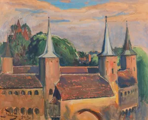 The Krakow Barbican by Julian Falat Oil Painting