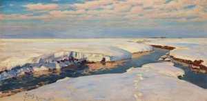 Winter Landscape Oil painting by Julian Falat