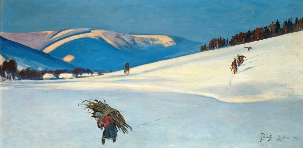 With brushwood  by Julian Falat - Hand-Painted Oil Painting Reproduction