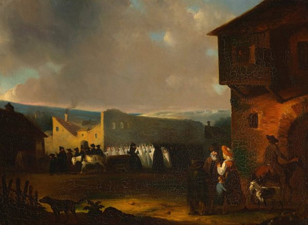 Main Product Photo of Jewish funeral in Vilnius in 1824  Painting by Julian Karczewski