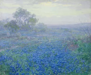 A Cloudy Day, Bluebonnets near San Antonio, Texas by Julian Onderdonk Oil Painting