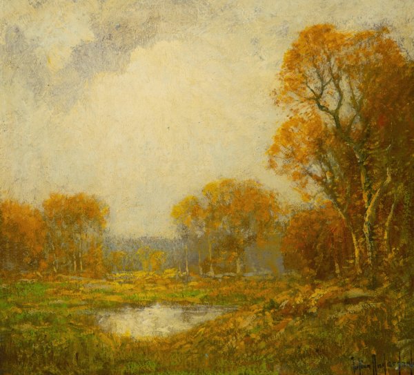 Autumn's Pond by Julian Onderdonk - Hand-Painted Oil Painting Reproduction