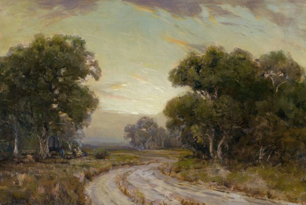 Evening Near Jackson, Southwest Texas by Julian Onderdonk - Hand-Painted Oil Painting Reproduction