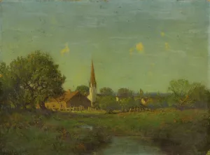 Untitled Pioneer Church by Julian Onderdonk Oil Painting