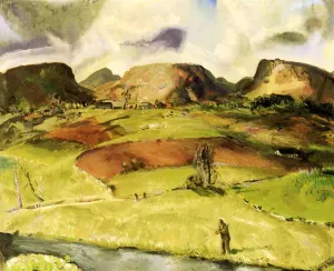 Trout Stream and Mountains Oil painting by Julian Walbridge Rix