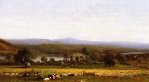 Farm on the Hudson by Julie Beers Oil Painting
