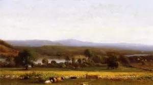 Farm on the Hudson by Julie Beers - Oil Painting Reproduction