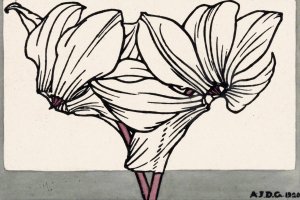Cyclamen by Julie De Graag Oil Painting