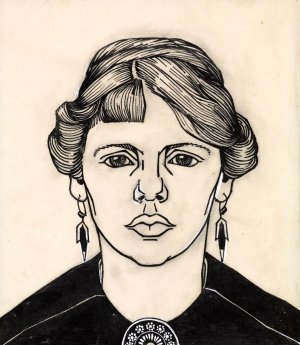 Portret van een vrouw, van voren by Julie De Graag Oil Painting