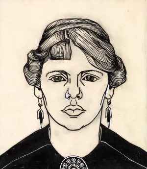 Portret van een vrouw, van voren by Julie De Graag Oil Painting