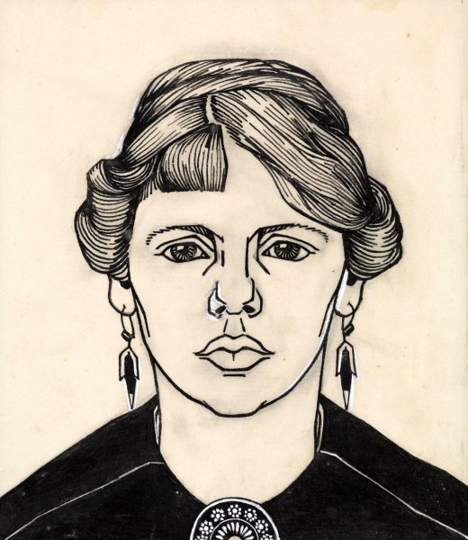 Main Product Photo of Portret van een vrouw, van voren  Painting by Julie De Graag