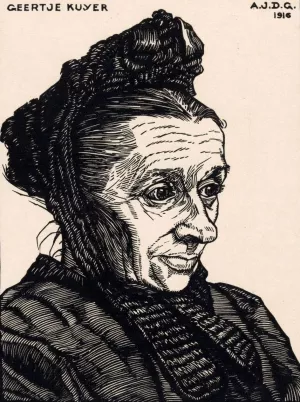 Portret van Geertje Kuijer by Julie De Graag Oil Painting