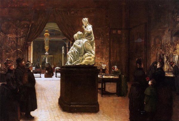 The Museum Visit by Julie J Buchet - Hand-Painted Oil Painting Reproduction