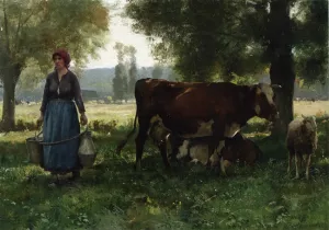 Cowherd by Julien Dupre - Oil Painting Reproduction