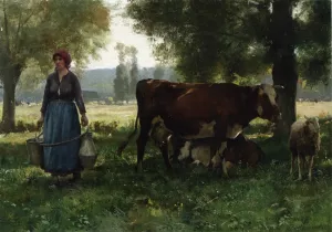 Cowherd Oil painting by Julien Dupre
