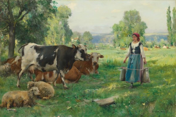 Main Product Photo of Dans un paturage Painting by Julien Dupre