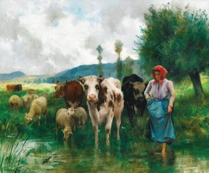 La Bergere by Julien Dupre Oil Painting