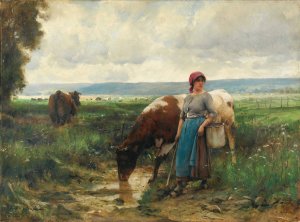 La Gardeuse De Vaches by Julien Dupre Oil Painting