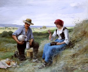Le Dejeuner de Faneuse by Julien Dupre Oil Painting
