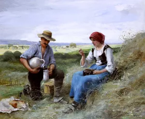 Le Dejeuner de Faneuse by Julien Dupre Oil Painting