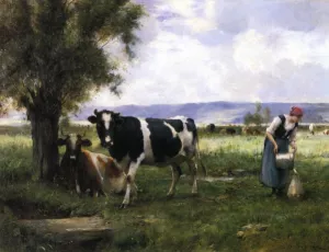 Milking Hour Oil painting by Julien Dupre