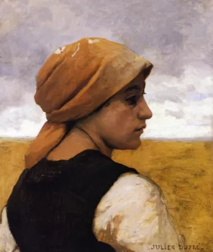 Peasant Woman in Profile by Julien Dupre Oil Painting
