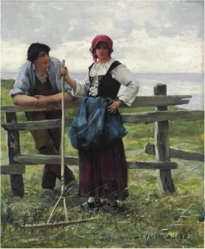 The Gossip by Julien Dupre - Oil Painting Reproduction