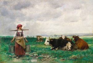 The Milkmaid by Julien Dupre Oil Painting