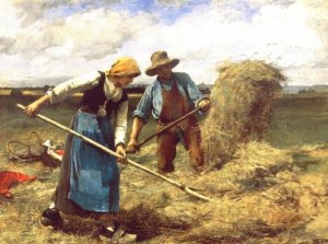 The Wheatfield by Julien Dupre Oil Painting