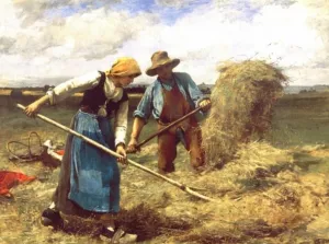 The Wheatfield by Julien Dupre Oil Painting