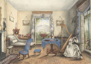 Drawing Room of the Plas. Spa by Julien Muere Oil Painting