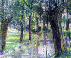 Trees Along a Creek by Juliette Wytsman Oil Painting