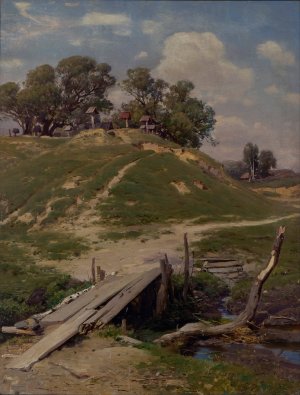 Graveyard by Julijs Feders Oil Painting