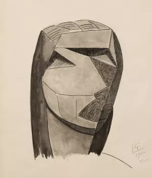 Tete cubiste by Julio Gonzalez Oil Painting