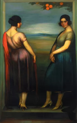 Carmen and Fuensanta by Julio Romero De Torres - Oil Painting Reproduction
