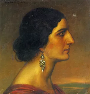 Cordobesa Oil painting by Julio Romero De Torres