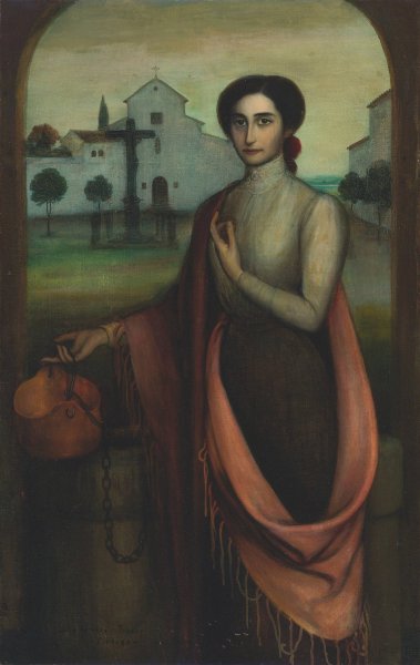 Girl By A Well by Julio Romero De Torres - Hand-Painted Oil Painting Reproduction